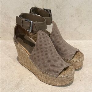 Marc Fisher Suede Espadrille Platform Wedges